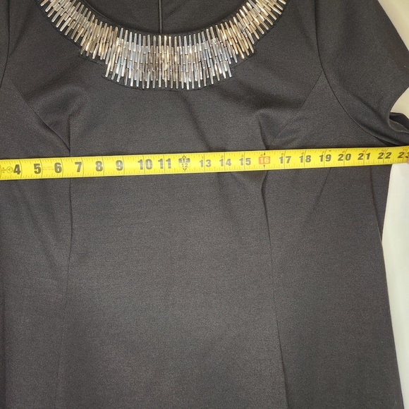 Alfani Black Dress with Silver Embellishments Suze 18W Neutral Staple - Picture 8 of 10
